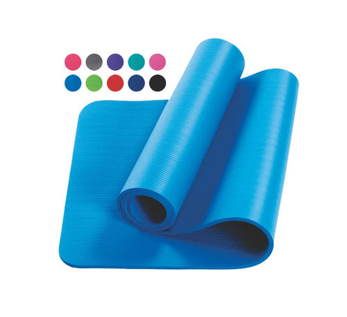 Colchoneta Alfombra Para Yoga Gym Entrena En Casa 10 Mm Alta Color Azul