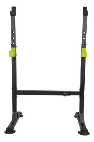 Soporte Barra Regulable Gym Rack Entrenamiento 118cm Negro