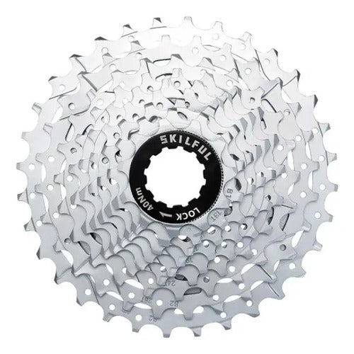 Cassette 8 Velocidades Skilful - 11-34t Plata/negro