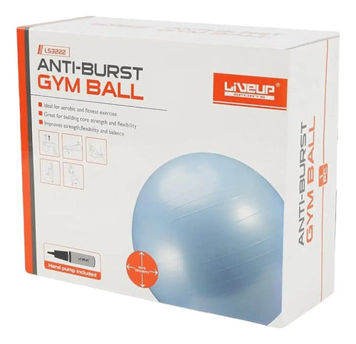 Pelota Pilates Fitball 75cm Livepro Gris