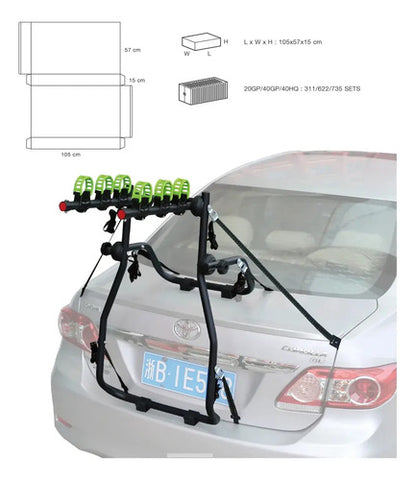 Bike Carrier X 3 6 Ganchos - Bc-005 Negro/verde