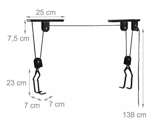 Soporte De Techo Colgar Bicicletas Tabla Surf Kayak Zuba Negro