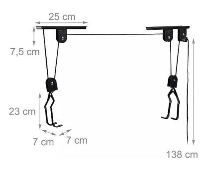 Soporte De Techo Colgar Bicicletas Tabla Surf Kayak Zuba Negro