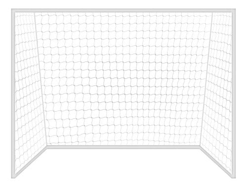 Redes Arco 2mm Fútbol 5/sala Y Handball 3,2x2,1m Uv Gismar Blanco
