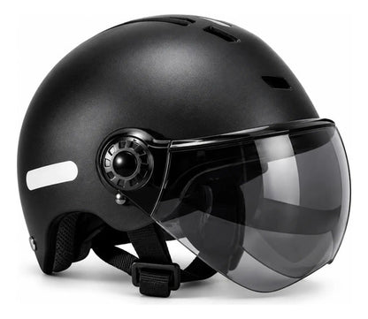 Casco Con Visera Rebatible Para Bicicleta Monopatín Negro Negro Único