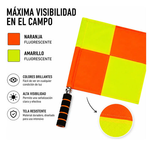Banderín Bandera Juez Árbitro Línea Fútbol X2 Amarillo