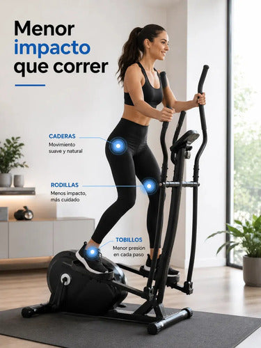 Bicicleta Elíptica Fitness Cardio Entrenamiento Hogar Gym Negro