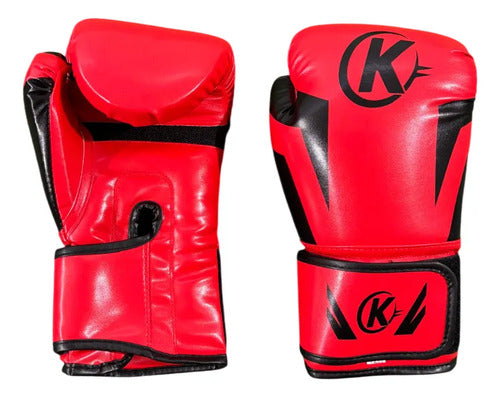 Guantes De Boxeo K Osport Sparring Profesional Cuero Durable 10 Oz Rojo