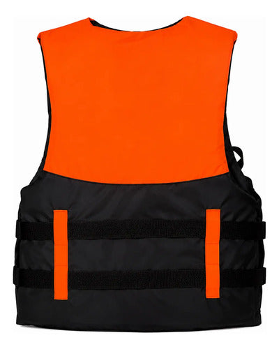 Chaleco Salvavidas Adulto Hasta 75 Kg Ajustable Kayak Pesca Naranja Flúor Único
