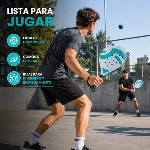 Paleta De Pádel Profesional Diseño Moderno Alto Rendimiento Blanca