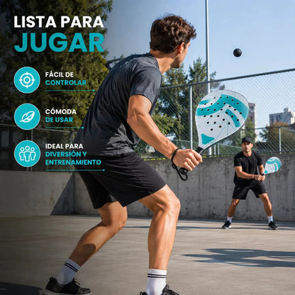 Paleta De Pádel Profesional Diseño Moderno Alto Rendimiento Blanca