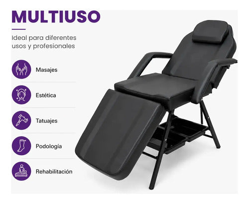 Camilla De Masaje Plegable Knex Sport Mmsports Negro