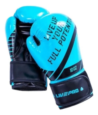 Guante De Boxeo 10oz Box Entrenamiento Combate Livepro 10oz Azul