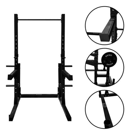 Squat Racks Comercial Profesional - Rhino Negro