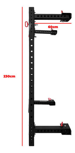 Power Rack Comercial On Wall Plegable Multifunción 3323 Rhin Negro