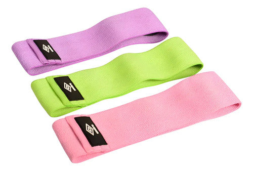 Set 3 Bandas De Tela Resistencia Circular - Umbro Verde/rosa/violeta
