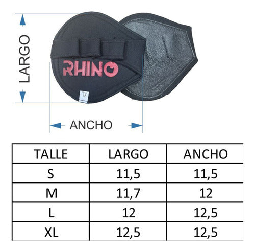 Guantillas Gimnasio Protector Manos Tipo Guante Cuero Rhino