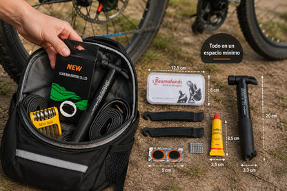 Kit Reparación Bicicleta Rodado 26 2 Cámaras Inflador Parche