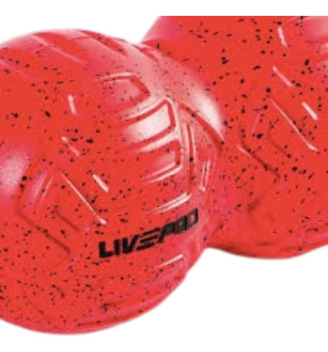 Pelota De Masaje Doble Livepro Peanut 19.5 Cm Rojo