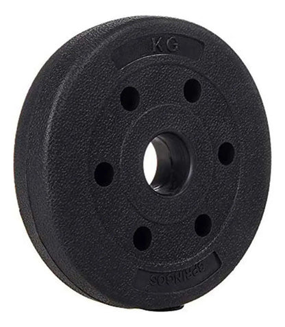 Set 2 Mancuerna Hierro C/rosca Plástica + Discos Total 20 Kg Negro/rojo