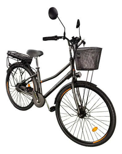 Bici Eléctrica Hiper Engine Metropolis Urbana Rodado 28 Gris Oscuro M
