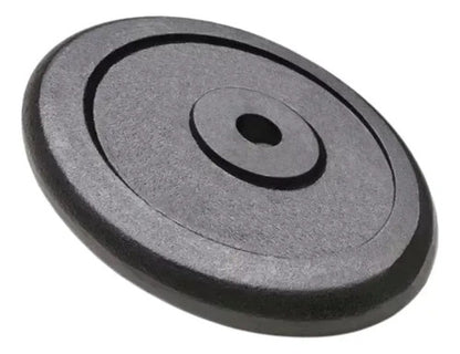 Disco Hierro Pase Común Estándar Para Barra Mancuerna 1,25kg Negro