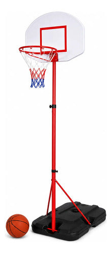 Tablero De Básquet Infantil Con Pie Regulable 2.01 M Pelota