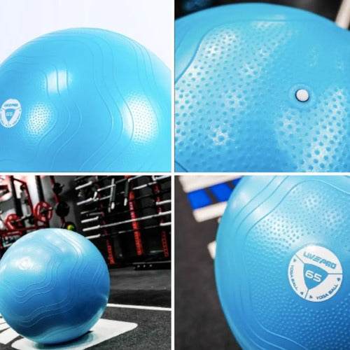 Pelota Pilates Fitball Pro 65cm Livepro Celeste