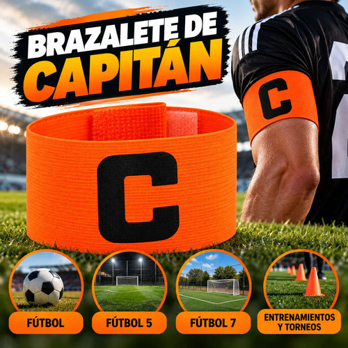 Brazalete Capitán Cinta Deportivo Con Velcro Ajustable Multicolor