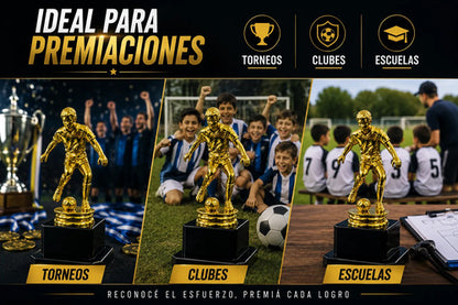 Trofeo Alegoría Fútbol Con Base Dorada 15 Cm Premiación Dorado