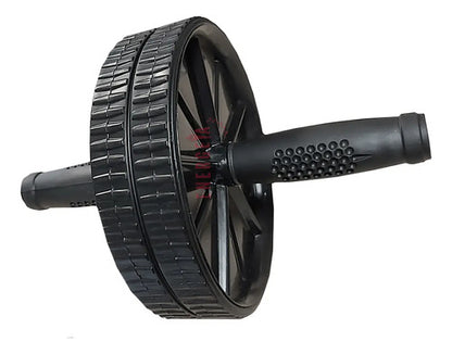 Rueda Abdominal Doble Desarmable Con Colchoneta Brazos Gym Color Negro Celeste