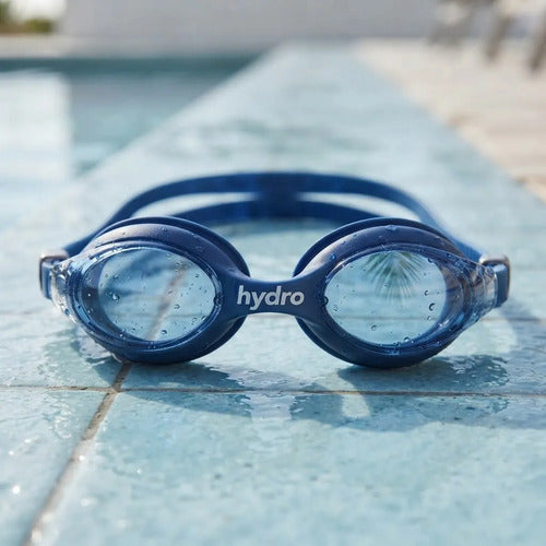 Lentes Natacion Hydro Unibody Racing Junior Antifog Uv Azul
