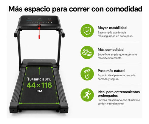 Cinta Caminadora Eléctrica Plegable 3.0 Hp 14 Km/h 135 Kg Negro