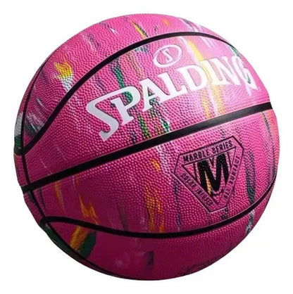 Balón Básquetbol Spalding Del No.6 Marble Series Color Rosa