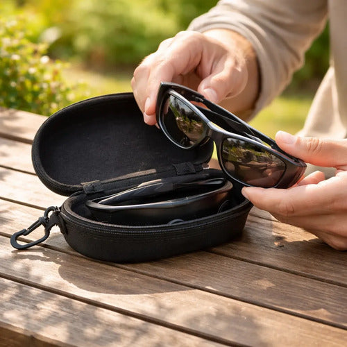 Estuche Rigido Para Lentes Con Cierre Mmsports Negro