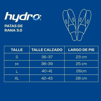 Patas De Rana Hydro 3.0 Natacion Adulto Silicona Mmsports