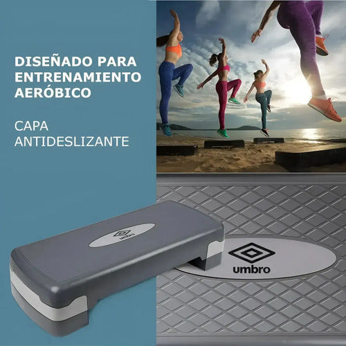 Step Aerobic Umbro Entrenamiento Gym Yoga Baile Regulable Color Gris Oscuro