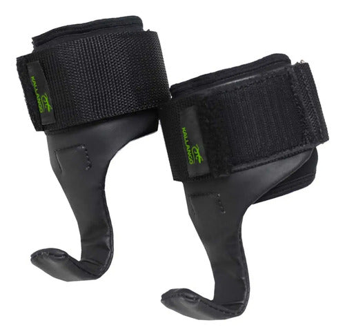 Gancho Poder Agarre Profesional Muñequera Strap Kallango Negro