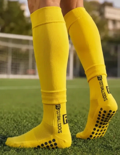 Combo Fs Medias Antideslizantes + Medias Sin Pie + Venda M&m Amarillo