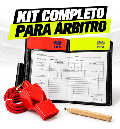 Kit Árbitro Fútbol Tarjetas Fifa + Silbato Profesional Fox40