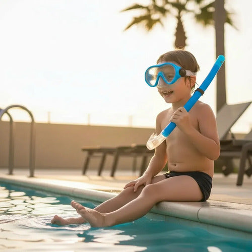 Set Snorkel Mascara Hydro Jr Niño Antifog Rojo