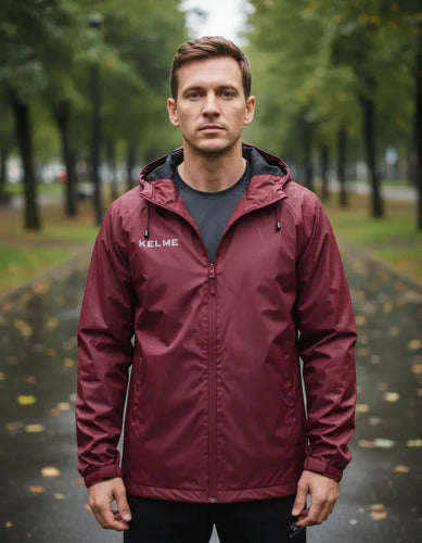 Campera De Lluvia Deportiva Kelme C/capucha Y Cierres M&m