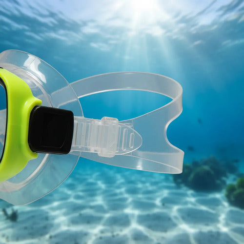 Set Snorkel Adulto + Máscara Silicona Para Buceo Amarillo