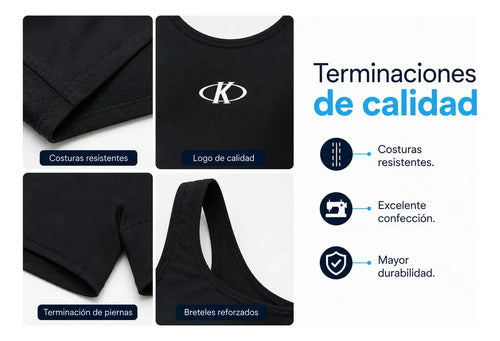 Malla Dama Natación Enterito Dama Mmsports Negro Lisa M