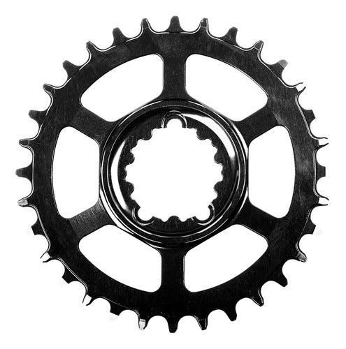 Monoplato Bicicleta Aluminio 142mm 34t - Sumart Negro