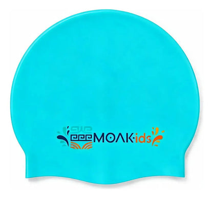 Gorra Natación Niños Silicona Moaki Kiroa Kids Celeste Lisa Niño