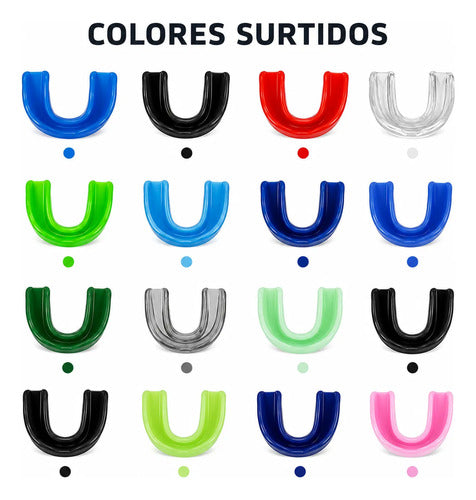 Protector Bucal Deportivo Simple X10 Con Estuche Boxeo Mma Surtido Sin Sabor