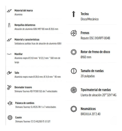 Bicicleta Benelli M23 1.0 Adv Al 20 Blanco Talle Unico