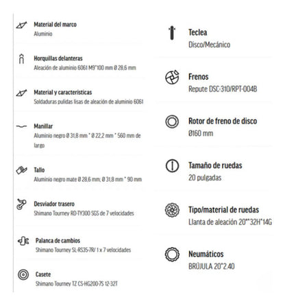 Bicicleta Benelli M23 1.0 Adv Al 20 Blanco Talle Unico