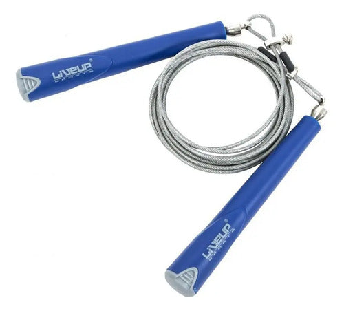 Cuerda Entrenamiento Saltar Linga Acero - Livepro Azul